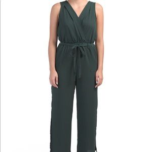 Olive green wide leg jumpsuit